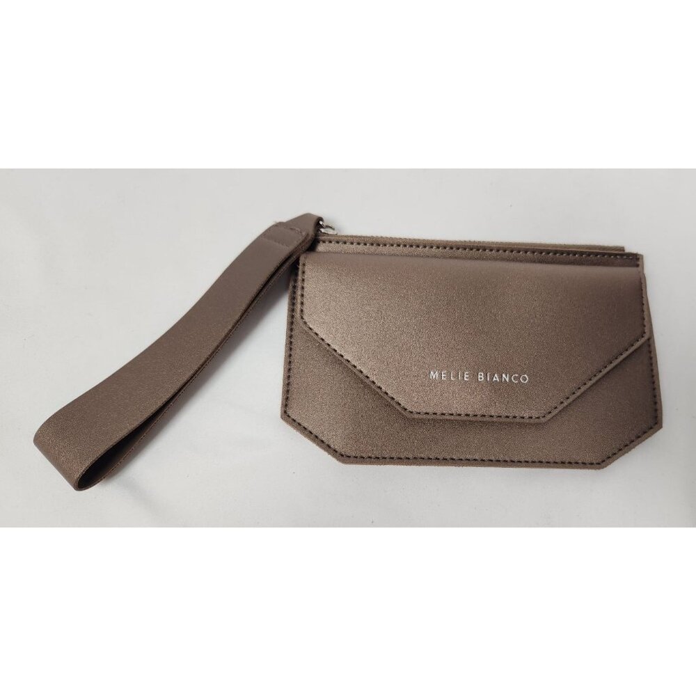 Melie Bianco Brown Shimmer Wristlet NWOT